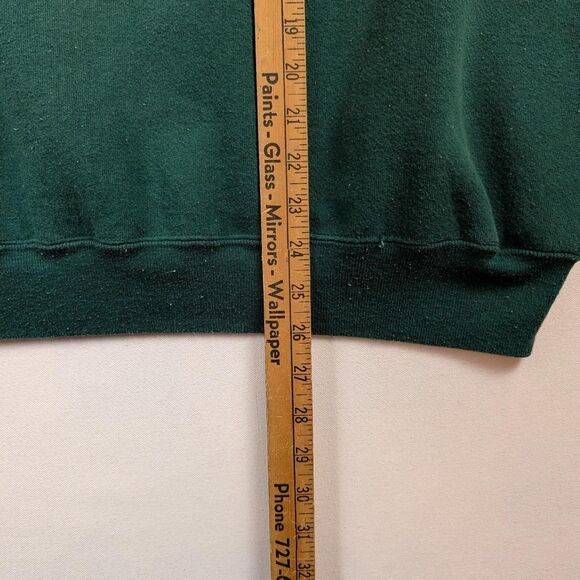 Vintage 90s Green Boxy Nature Whitetail Deer Hunting Crewneck Sweatshirt - Picture 7 of 7